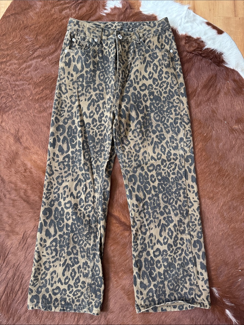 Leopard Print Wide Leg Pants